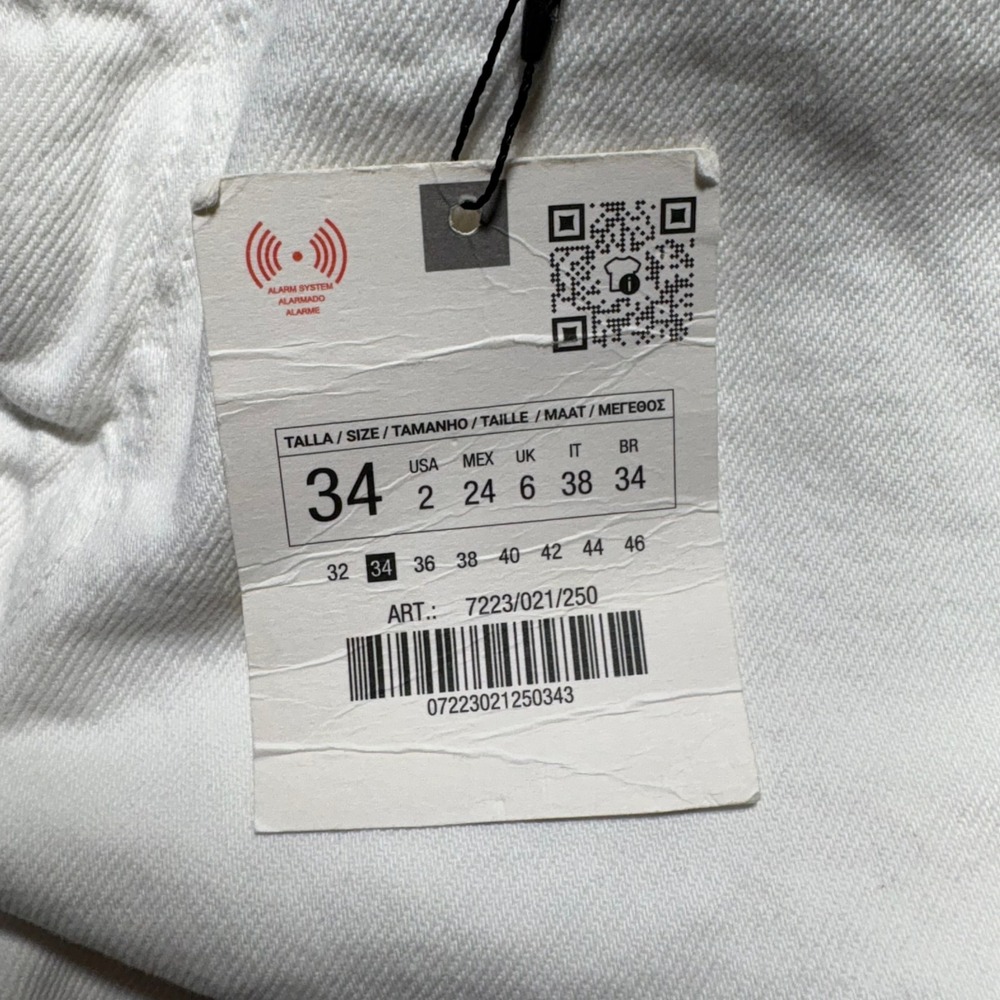 Zara Womens High Rise Slim Mom Leg Ankle Comfort Jeans White Size 2 NEW - Picture 14 of 16